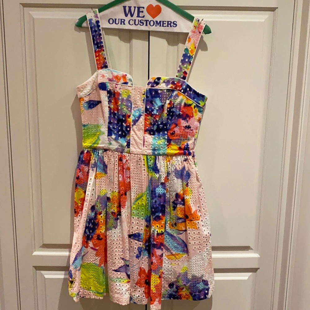 Trina Turk Elon Watercolor Eyelet Dress